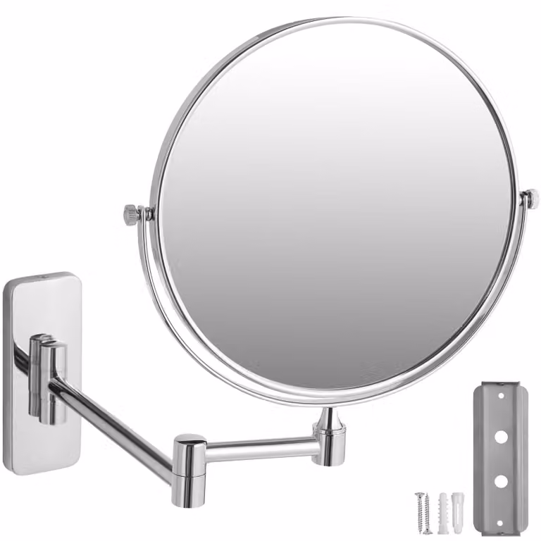 Specchio cosmetico tectake® con ingrandimento 7x, bifacciale, Ø 20 cm