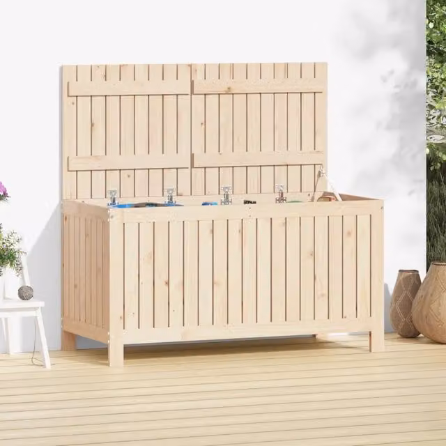 Contenitore da giardino vidaXL in legno di pino naturale beige L/P/H: 121 x 55 x 64 cm