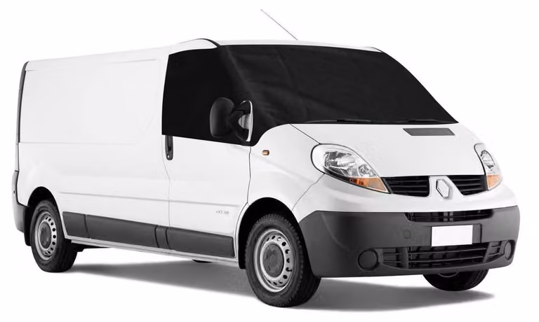 Copertura parabrezza in tessuto Oxford 600D, colore nero, per Renault Trafic dal 2001 al 2014 / Opel Vivaro