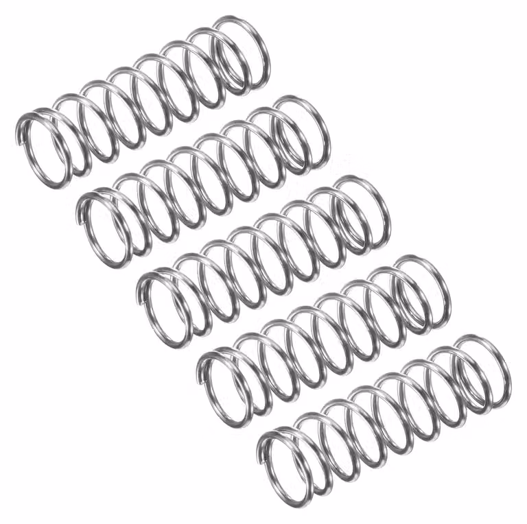 Molle a compression, 5 pezzi, diametro 8 mm, filo di 0,8 mm, lunghezza 25 mm, acciaio inossidabile