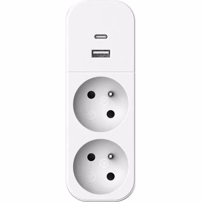 Biplite 2P+T16A + 2USB Bi tono bianco