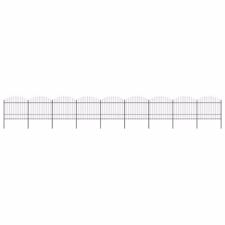 Recinzione da giardino con punta a lancia in acciaio vidaXL, colore nero, H: 175 cm