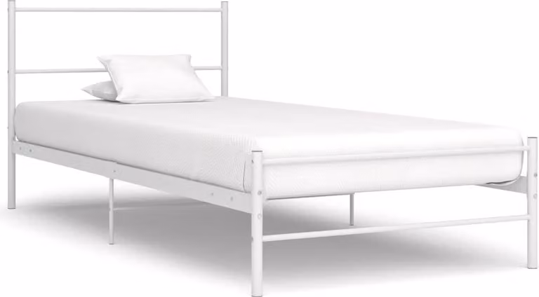 The Living Store Letto in metallo bianco 90x200 cm
