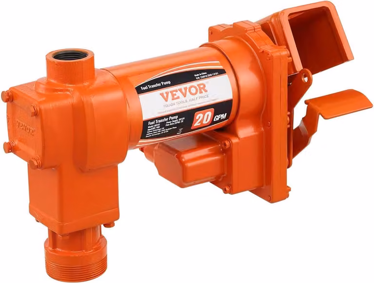 Pompa di trasferimento carburante, 12 V CC 20 GPM 1/4 HP, pompa di estrazione benzina in ghisa ad alta portata con contenitore di raccolta carburante progettato per benzina, diesel, cherosene, miscele di etanolo e metanolo e biodiesel
