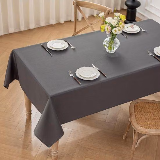 Tovaglia in poliestere grigio scuro 100x140 cm con effetto loto, idrorepellente e resistente ai graffi, per la casa, matrimoni e feste