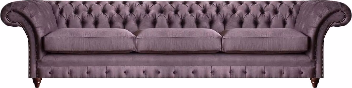 Schicke Chesterfield Polstercouch Moderner Wohnzimmer Textil Dreisitzer