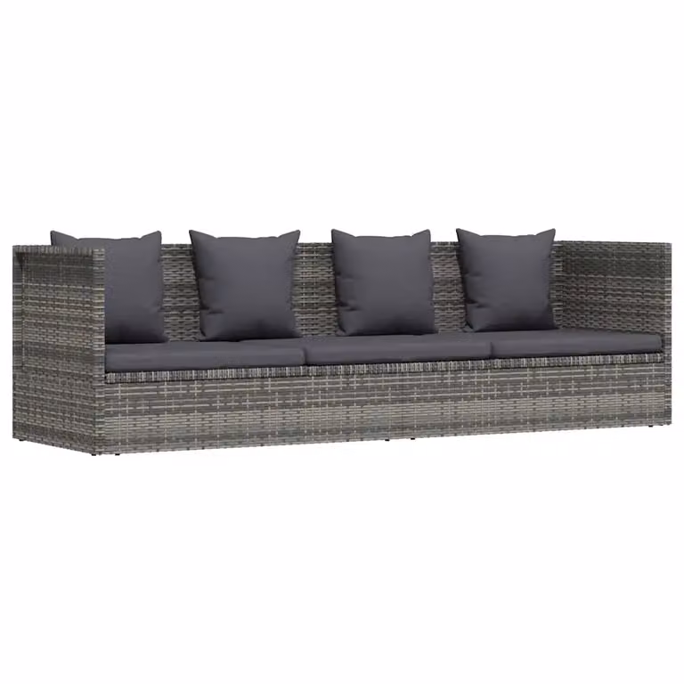 Lettino da giardino moderno vidaXL in polyrattan e metallo grigio