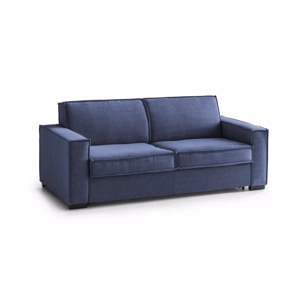 Divano Letto Alano Talamo Italia, Sofà 2 Posti con Apertura Girevole in Tessuto Blu, L: 180 cm, P: 95 cm, H: 90 cm – 2