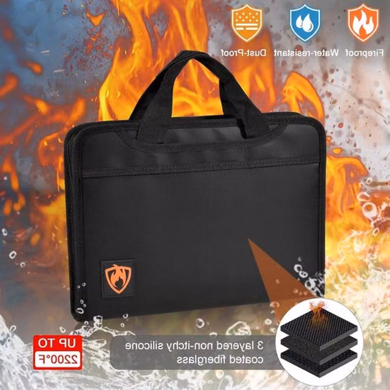 Custodia protettiva impermeabile per documenti, contenitore ignifugo per documenti importanti, dimensioni 36 x 26 x 5 cm