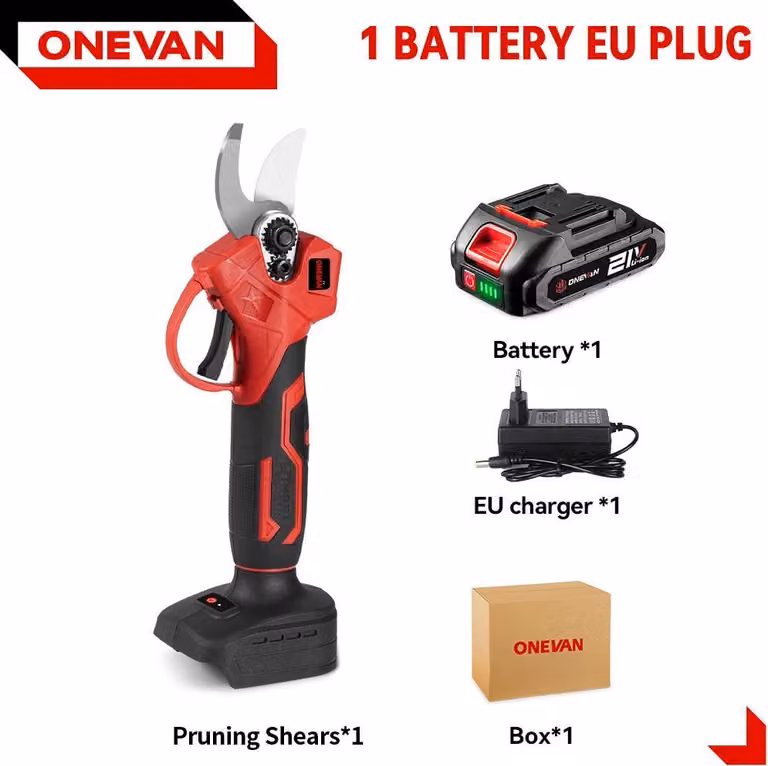 Tagliasiepi elettrico - Tagliarami a batteria - Motore brushless - Capacità di taglio: 30 mm - Compatibile con 21 V/18 V - Set con 1 batteria - Grigio
