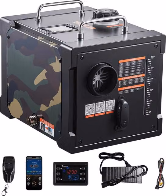 XMZ-TB40 Riscaldatore d'Aria Diesel 8 kW 12V 24V Tutto in Uno con Bluetooth Serbatoio 7L per Camper RV Auto Portatile