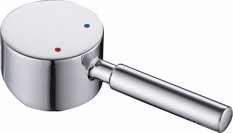 Allecto Premium - Maniglia universale per cartuccia rubinetto da 35 mm - Maniglia monocomando di ricambio per rubinetto acqua calda e fredda - Cucina e bagno - Cromo - Materiale resistente