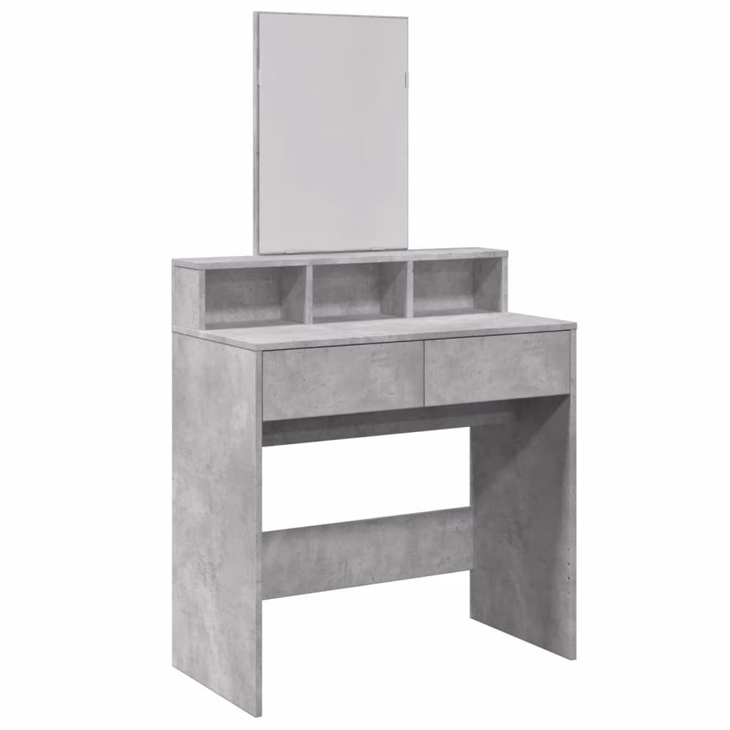 Toeletta con Specchio Grigio Cemento 80x41x144,5 cm