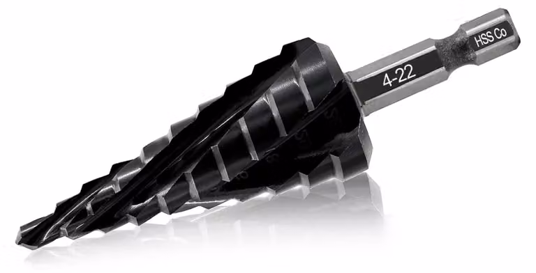 Trapano a tazza cobalto, da 4 a 22 mm, con attacco a cambio rapido