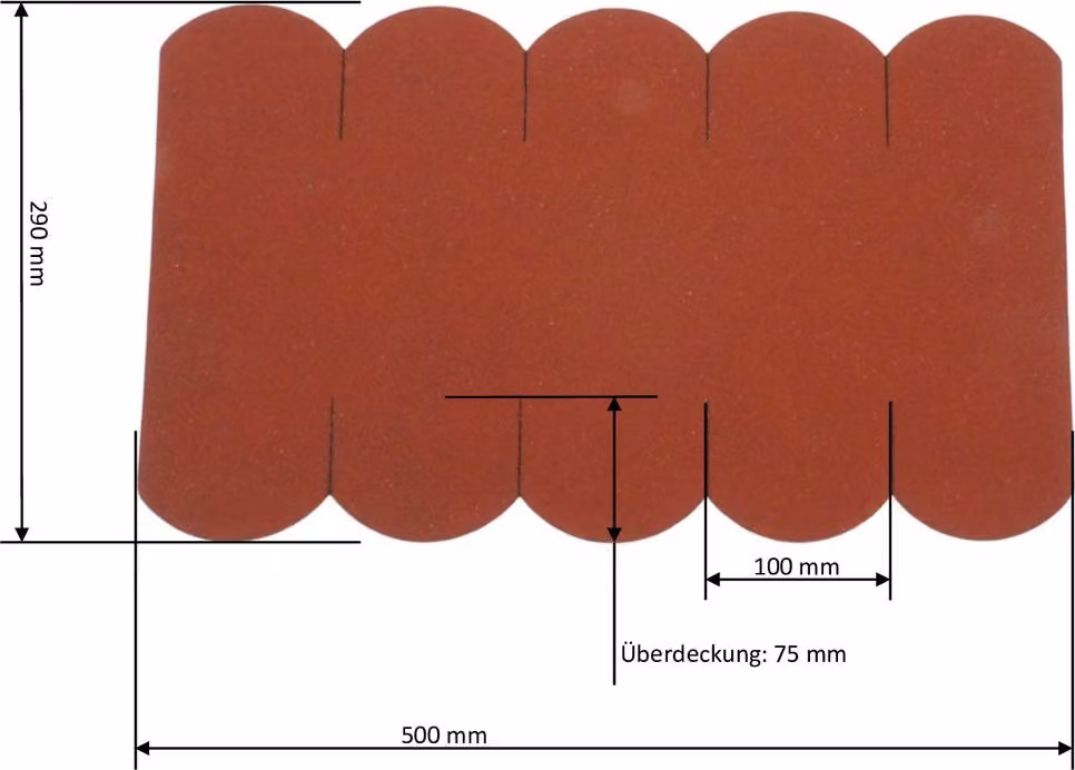 2 strisce di tegole a coda di castoro (100 mm) - colmo rosso