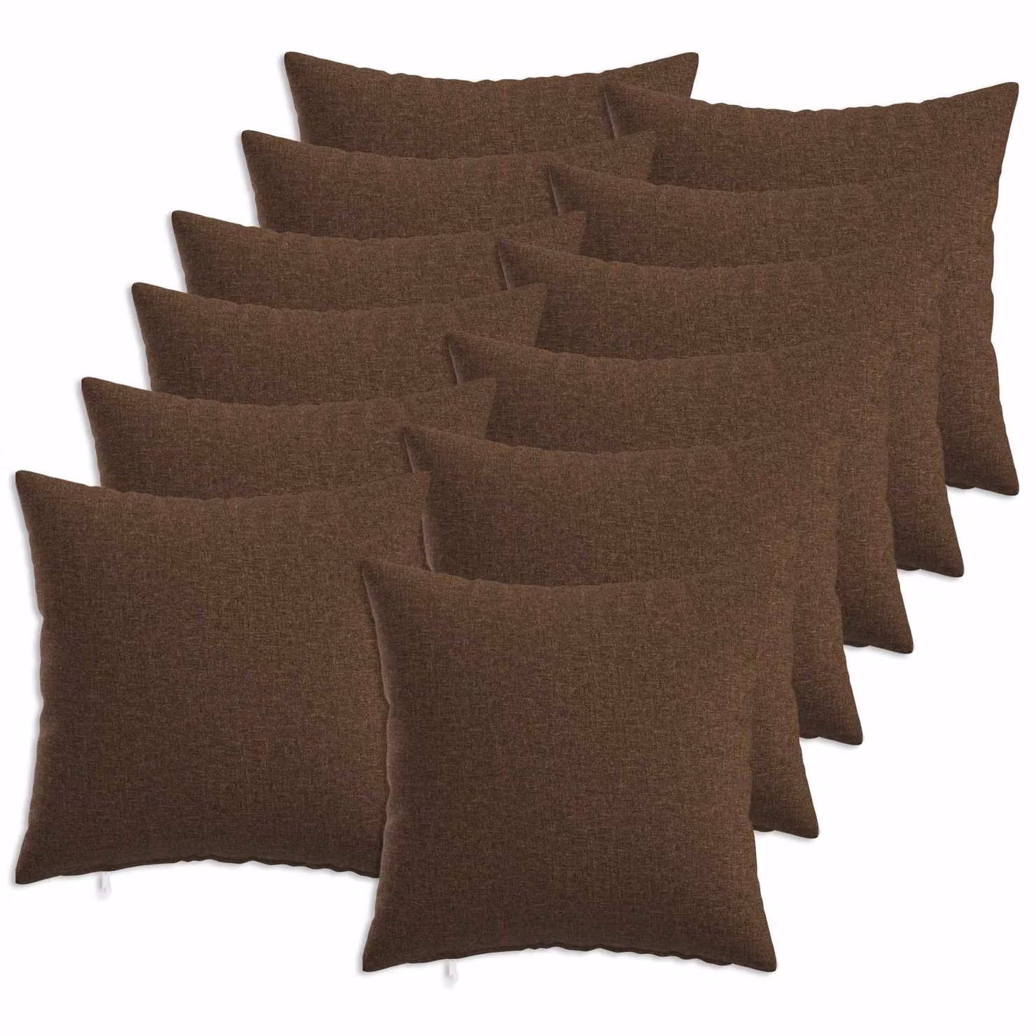 Set di 12 federe quadrate vidaXL HEERLEN marroni in poliestere, L 50 x P 50 cm