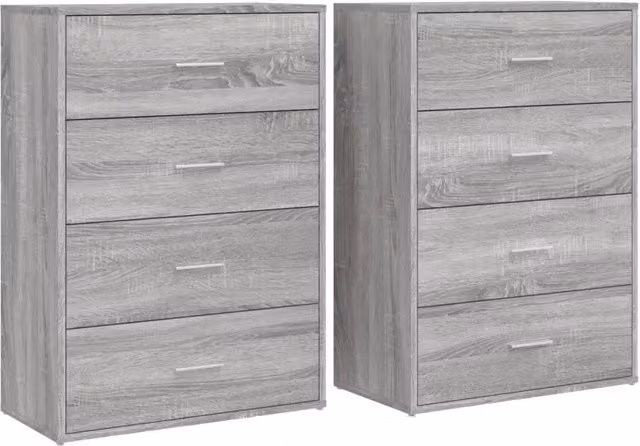 Credenze 2 pz | Madia | Buffet da pranzo | Armadio da pranzo Grigio Sonoma 60x31x84 cm in Legno Multistrato
