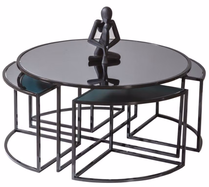 Eleganti Tavolini da salotto Moderni Neri Rotondi Confortevoli Nuovi