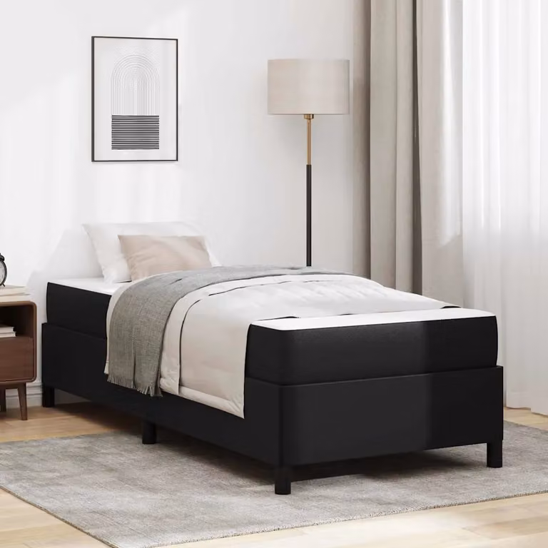 Struttura letto con materasso vidaXL in tessuto nero L 90 x P 200 cm