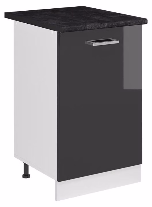 Mobiletto base cucina Vicco R-Line Antracite lucido/Bianco 50 cm piano di lavoro Antracite, Model 70060