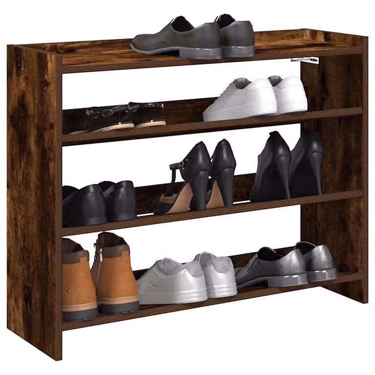 Scarpiera da parete vidaXL in legno e MDF stile rustico, colore marrone, L 80 x P 25 x H 62 cm