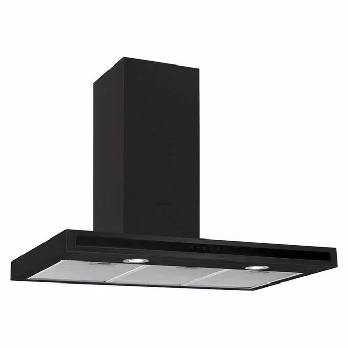 Cappa a parete Silverline Drop Control Nero L 90 cm, H 103 cm, P 50 cm – 2