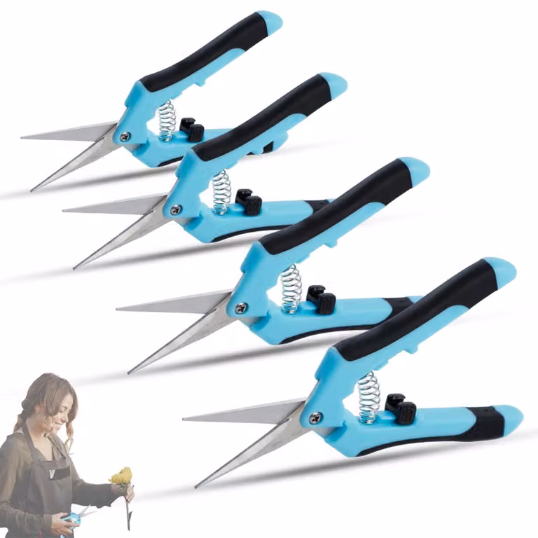 Omgoods - Set di 4 forbici da giardino con lame in acciaio inossidabile