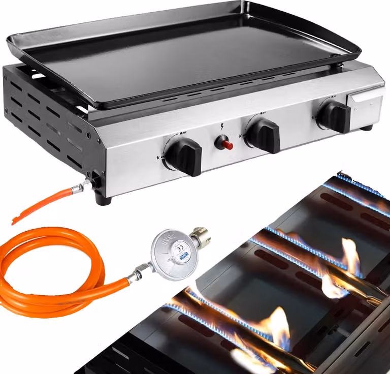 Barbecue a gas, 3 bruciatori, design portatile, barbecue a gas a 3 bruciatori