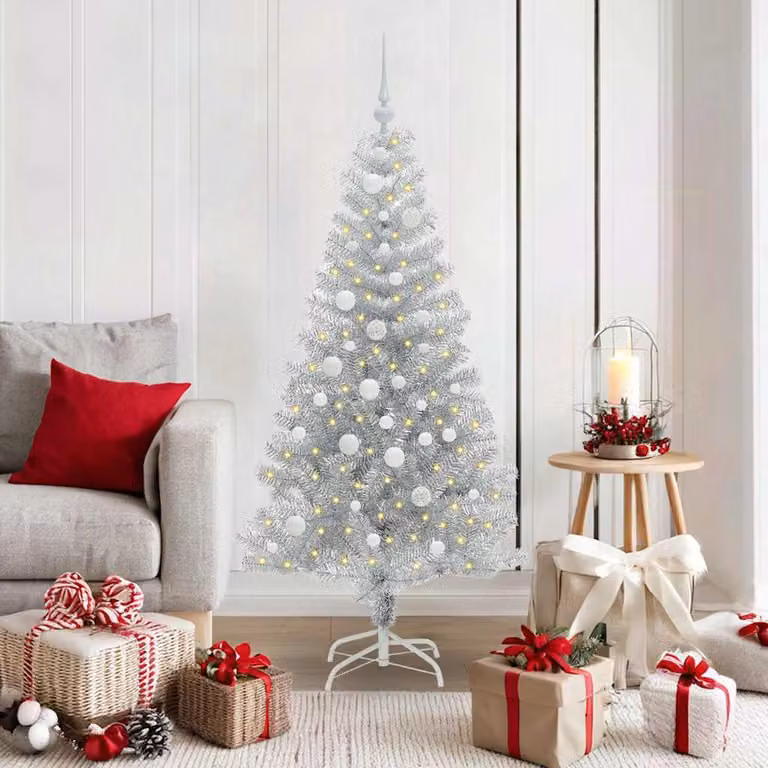 Maison Exclusive - Albero di Natale argentato, 150 cm, materiale: PET