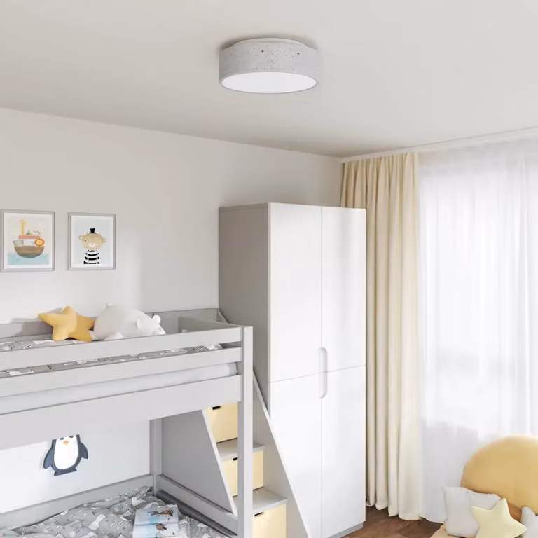 Lampada da soffitto vidaXL in tessuto e cemento Grigio L: 38 cm, P: 38 cm, H: 13,5 cm