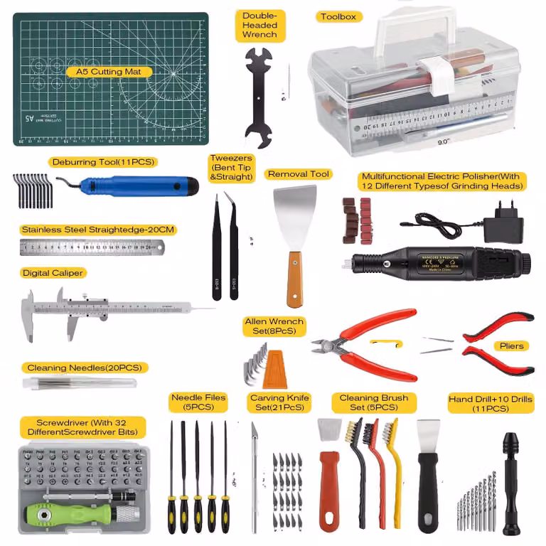 Kit di accessori per stampante 3D, set di 136 pezzi, strumenti di pulizia di precisione, marca WEISS