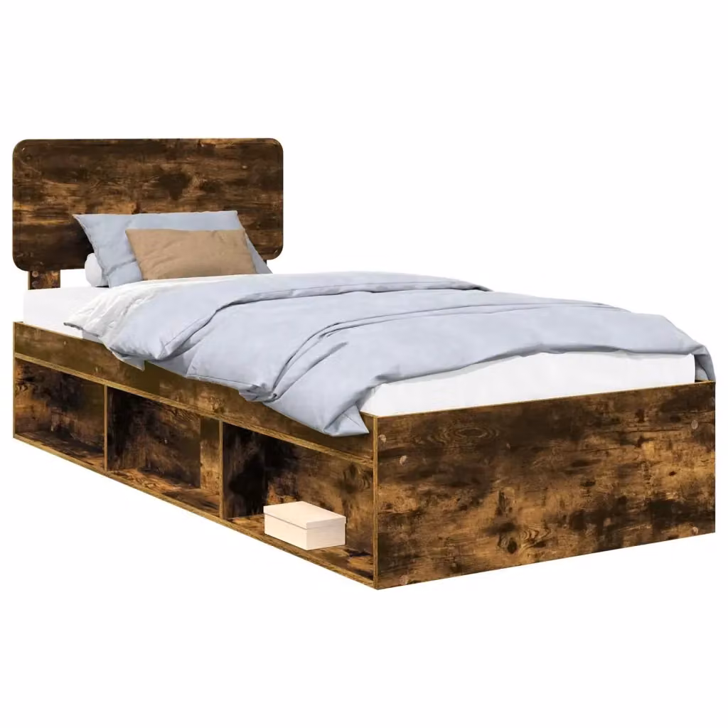 Struttura del letto in pino massello vidaXL colore Rovere Fumo L/P: 100 x 200 cm – 2