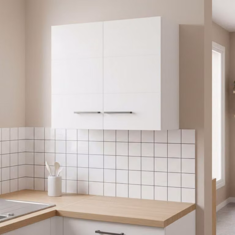 Dmora Dispensa da Cucina Falmenta 60x30x54h cm Bianco, un Ripiano 2 Ante