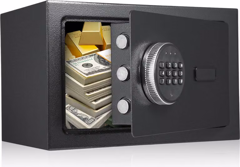 Cassaforte ignifuga e impermeabile con sistema di allarme, tastiera e 2 chiavi di riserva - Cassetta di sicurezza digitale per documenti, denaro e gioielli