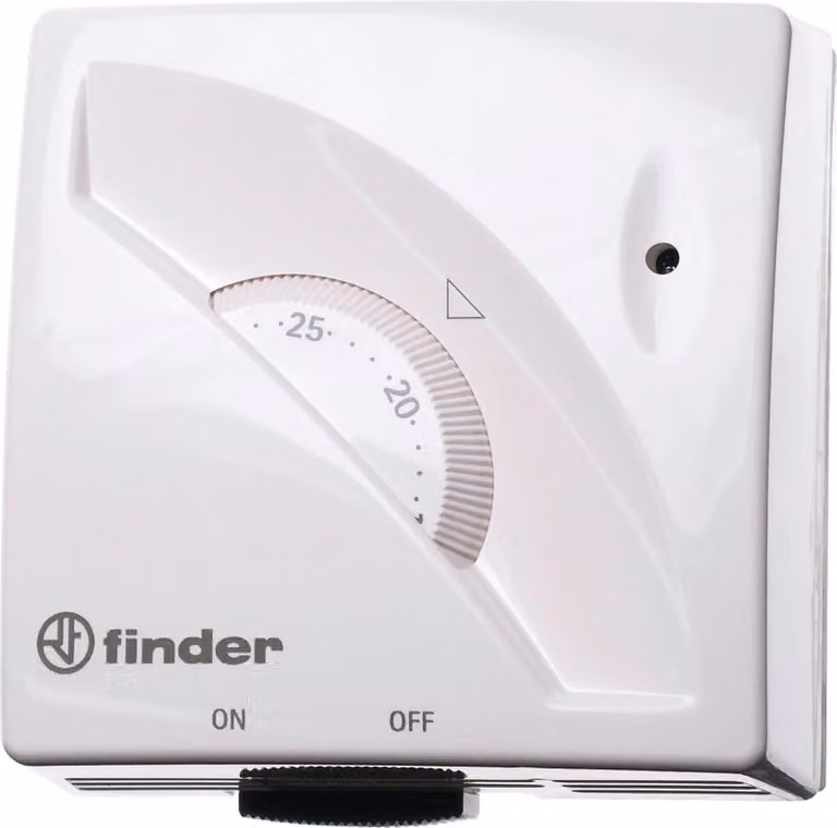 Termostato ambiente Finder, meccanico, con interruttore ON/OFF, 1 pz.
