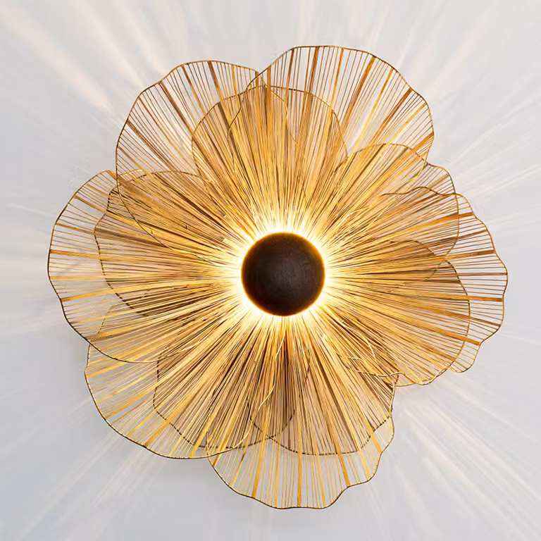 Holländer Applique da parete Tremolo, dimmerabile, Ottone / Oro, Soggiorno / Sala da pranzo, Metallo, Applique