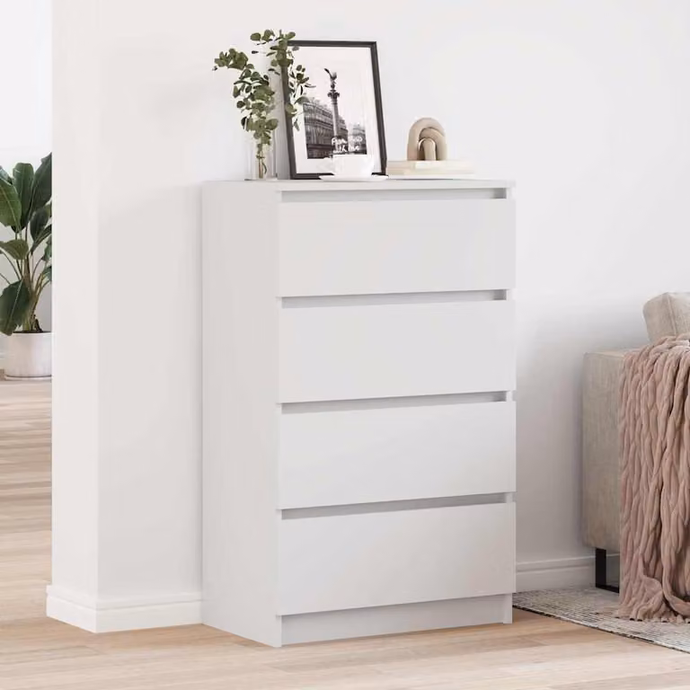 vidaXL Credenza Moderna Bianca in Legno MDF L: 60 cm, P: 35 cm, H: 98,5 cm
