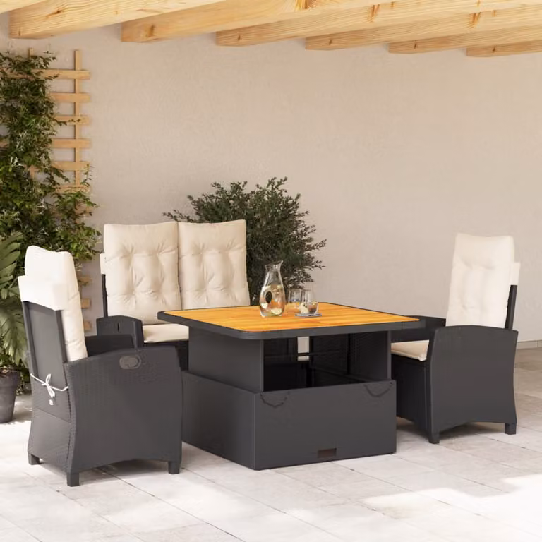 Set da pranzo da giardino moderno vidaXL in legno di acacia oliato con 4 sedie
