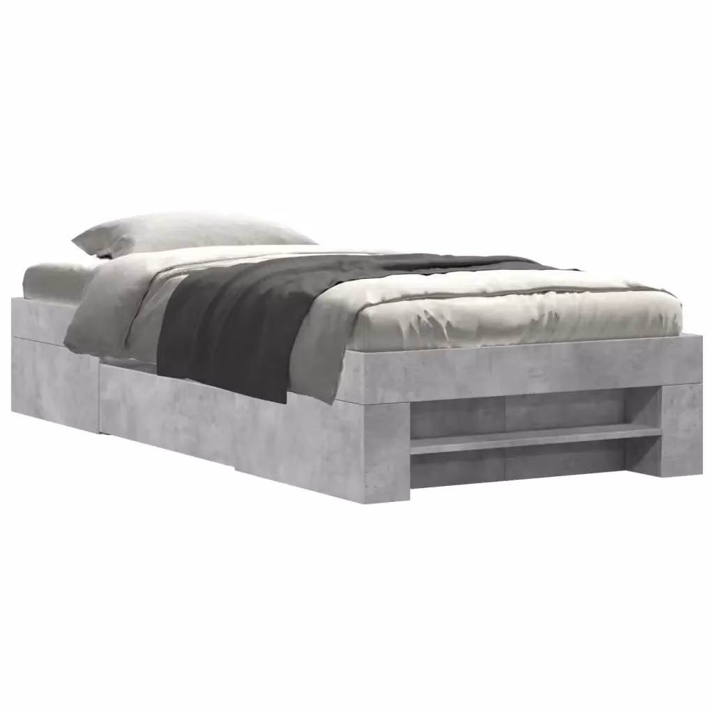 Giroletto vidaXL in legno multistrato grigio con doghe fisse L/P/H: 190 x 90 x 33 cm – 2