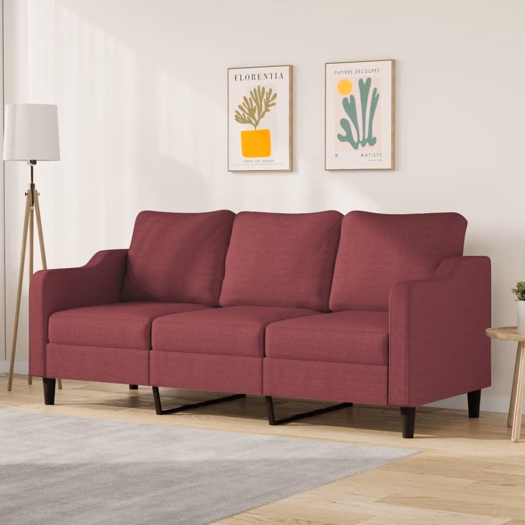 Maison Exclusive - Divano a tre posti bordeaux 180 cm in tessuto