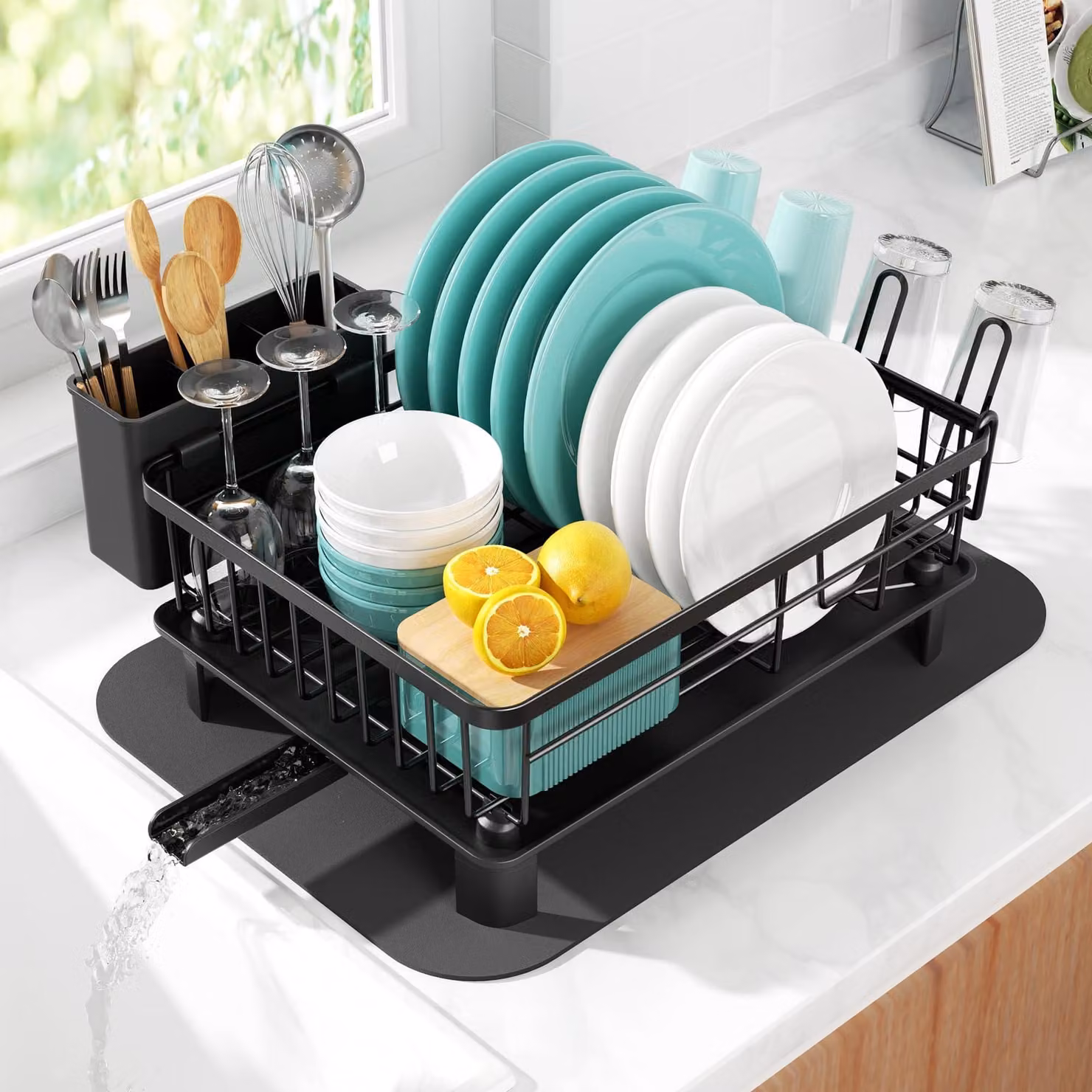 Portaoggetti per scarichi con vaschetta di raccolta - 37,5 x 28 x 14,5 cm - Materiale di alta qualità