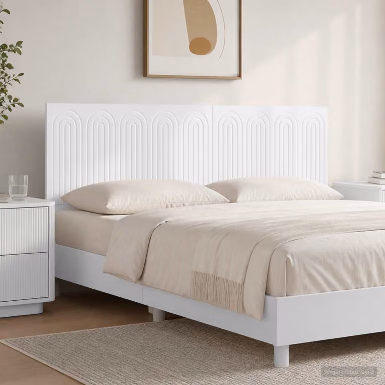 Testiera da muro vidaXL ALKMAAR in legno ingegnerizzato bianco lucido