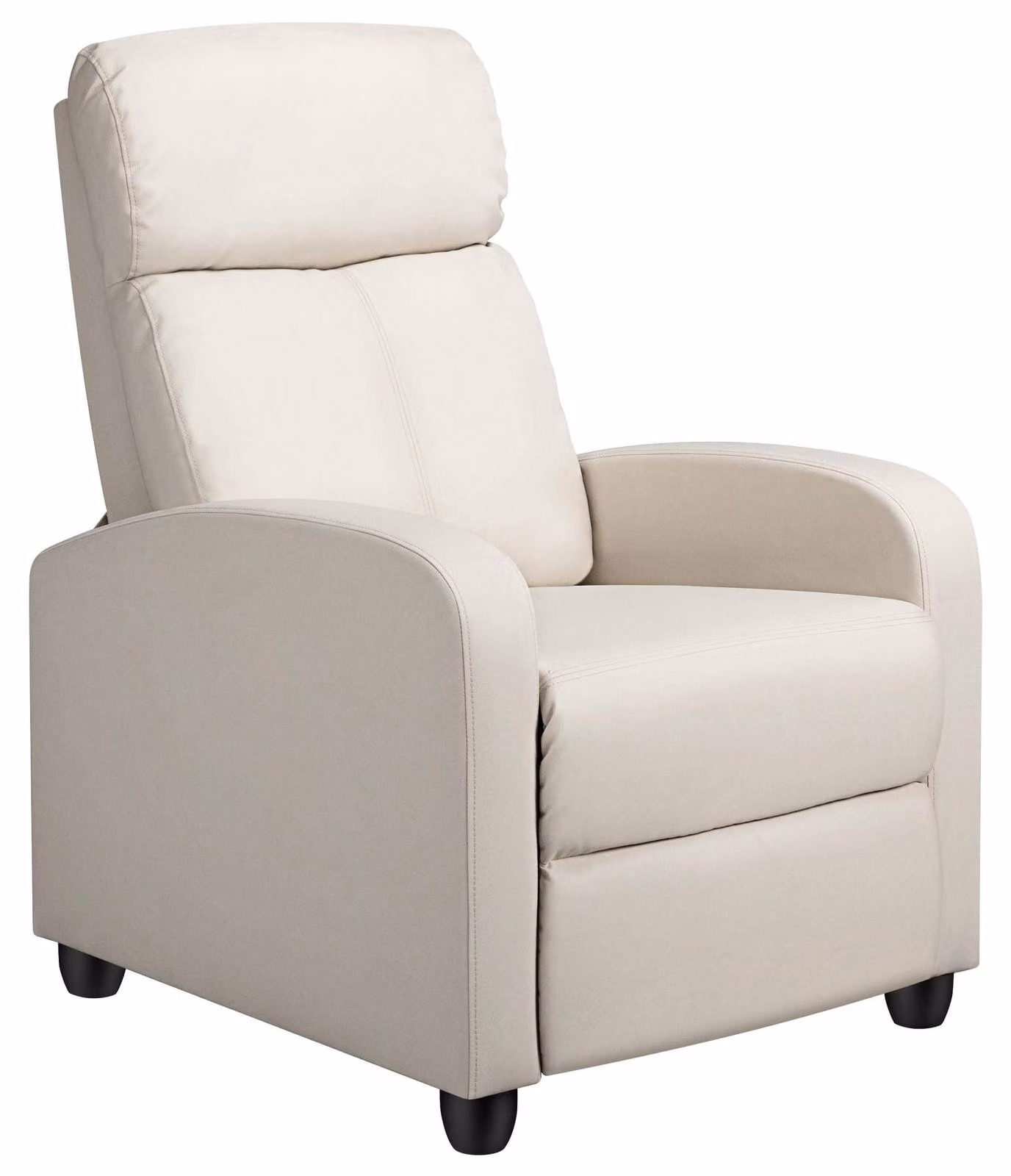 Poltrona reclinabile - Regolabile - Pelle finta - Beige - Soggiorno e camera da letto