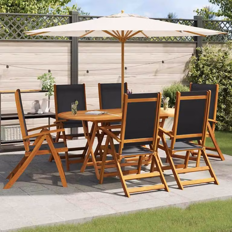Maison Exclusive - Set da pranzo da giardino in legno massello di acacia, 7 pezzi