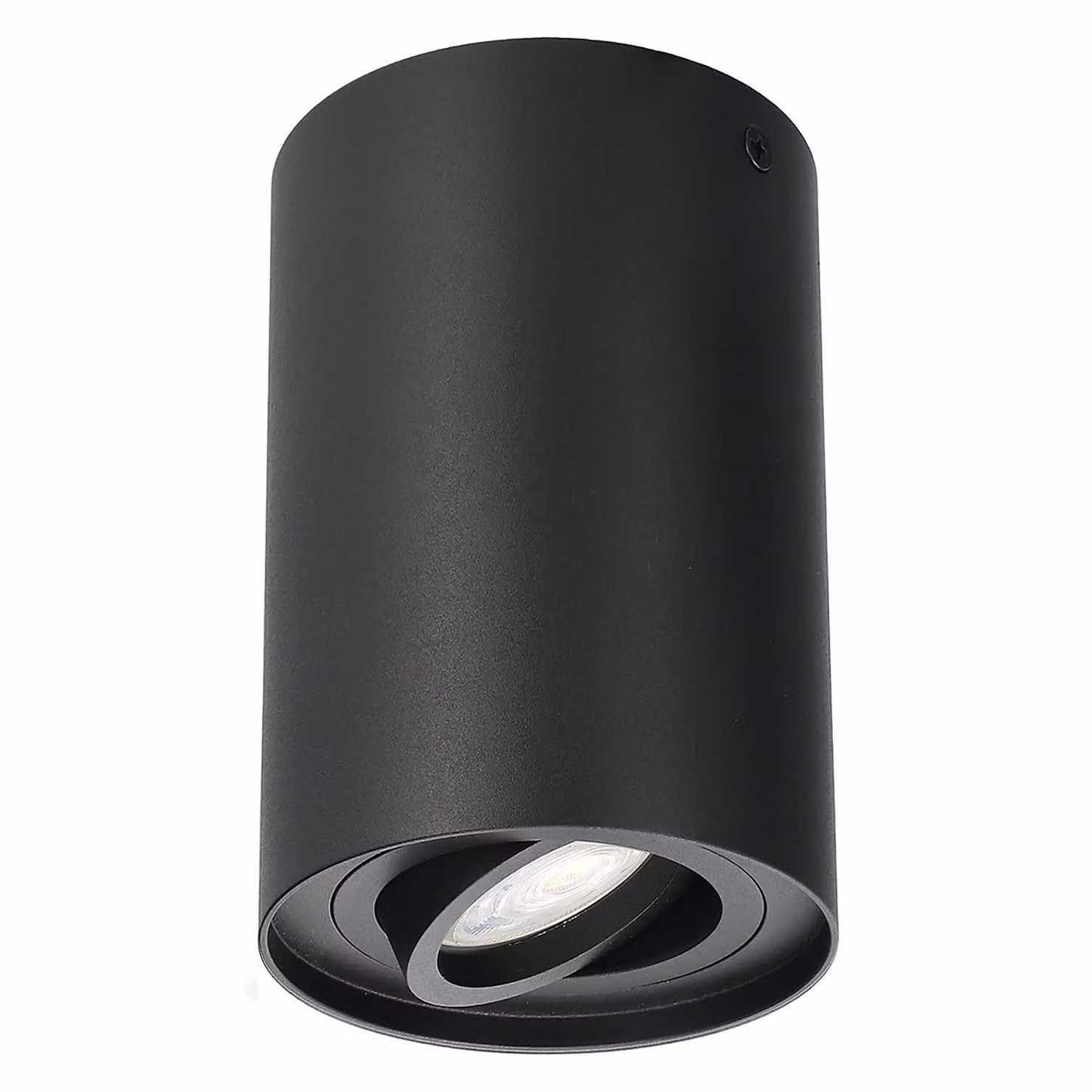 Plafoniera con attacco GU10 per lampade LED e alogene fino a 40W plafone orientabile in alluminio nero, 1 pezzo rotondo