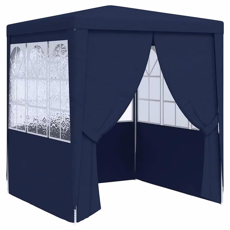 Gazebo da giardino con pareti laterali, dimensioni 2,5x2,5 metri, colore blu