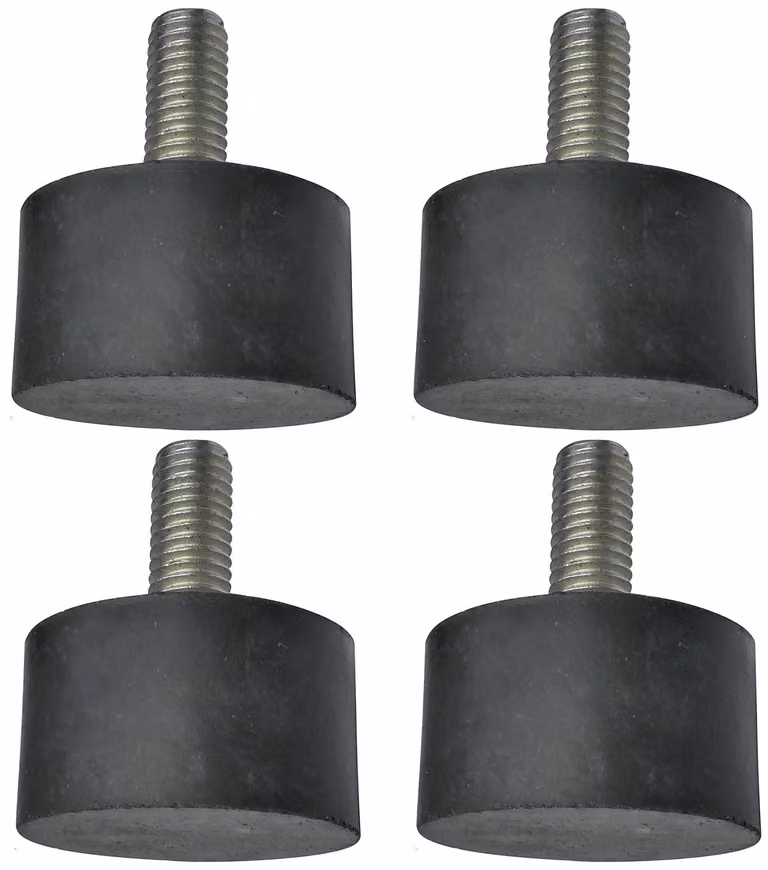 Set di 4 supporti antivibranti - Cuscinetti antivibranti rotondi - Filetto M8 - Diametro 30mm, altezza 17mm - Gomma/acciaio - Capacità di carico 1960N