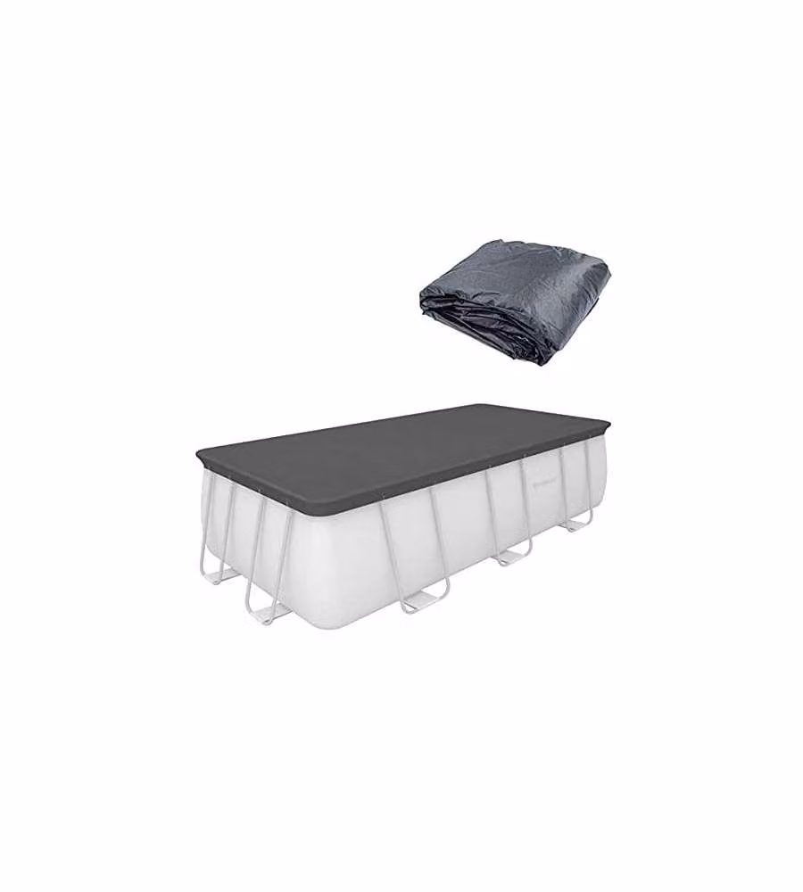 Telo copripiscina rettangolare Bestway in plastica grigio L: 488 cm, P: 244 cm – 2