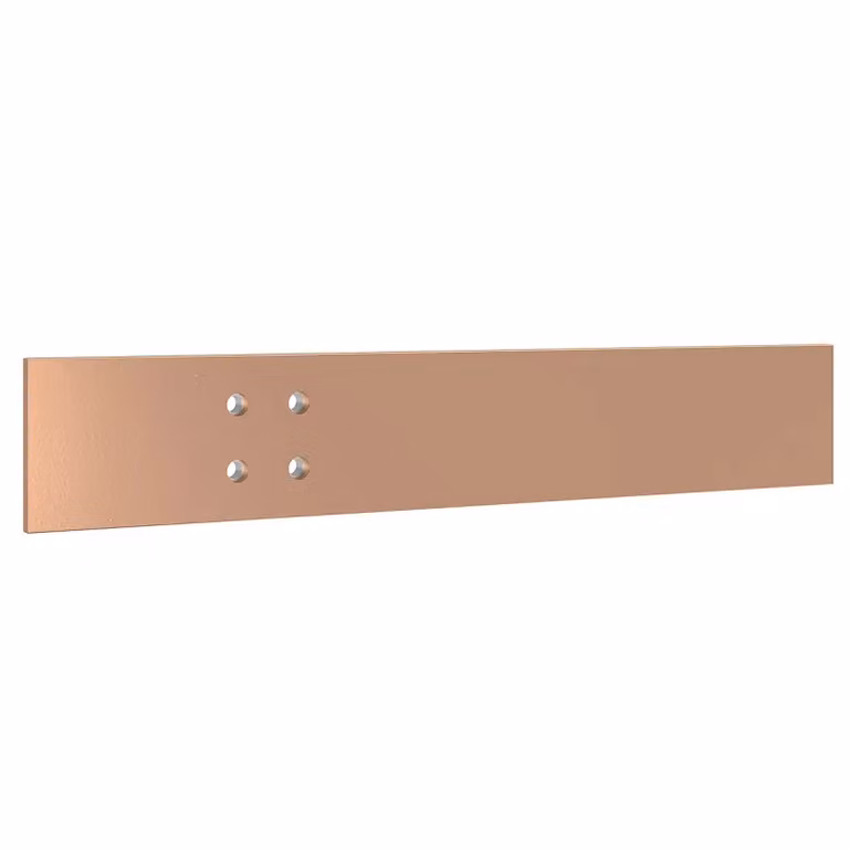 Barra collettrice ABN CU 100x10 mm, unipolare 1600 A, forata 580x100 mm, orizzontale FB2 per 1600 A L1, L2 XCGW182B1