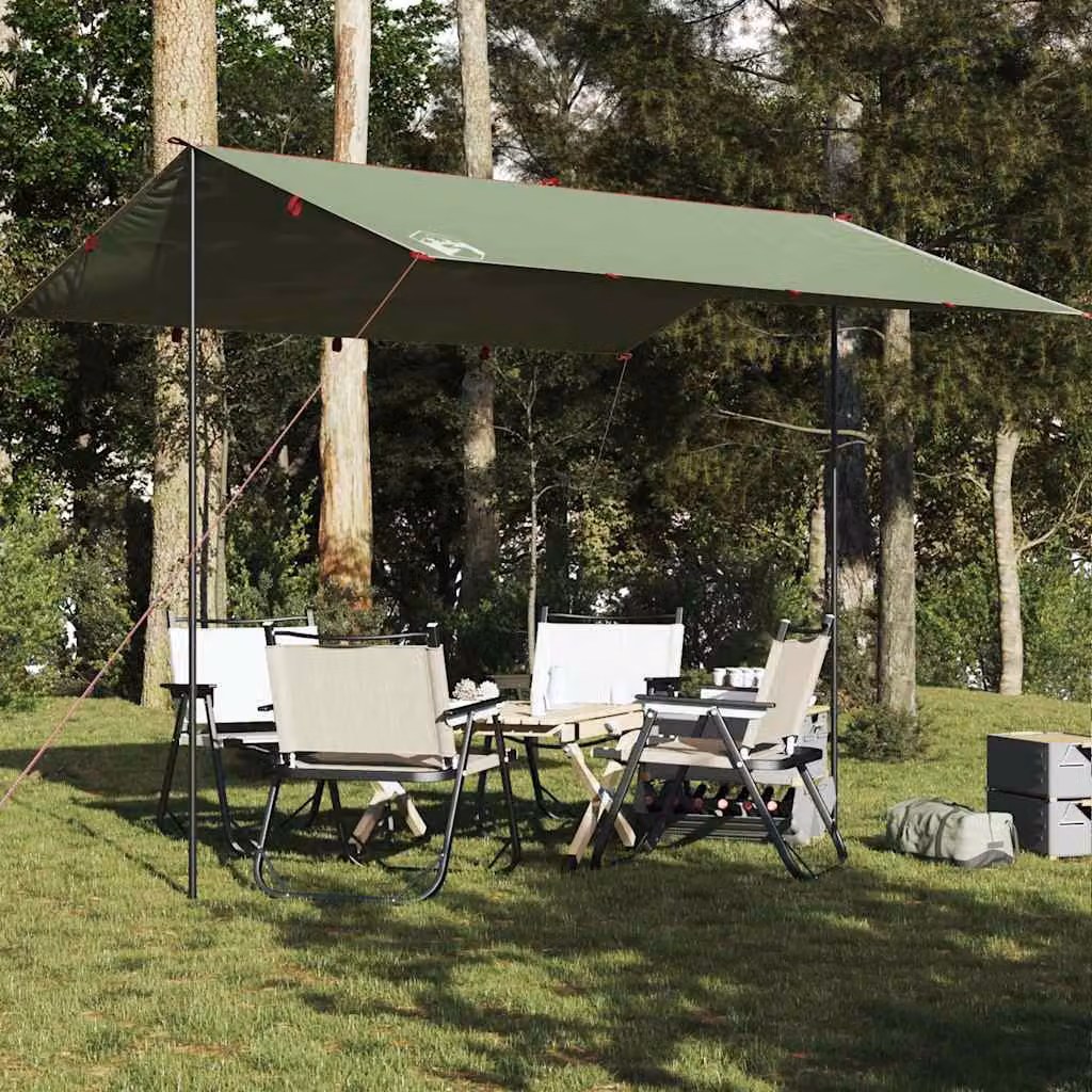 Telone da campeggio impermeabile vidaXL in poliestere verde 360x294 cm
